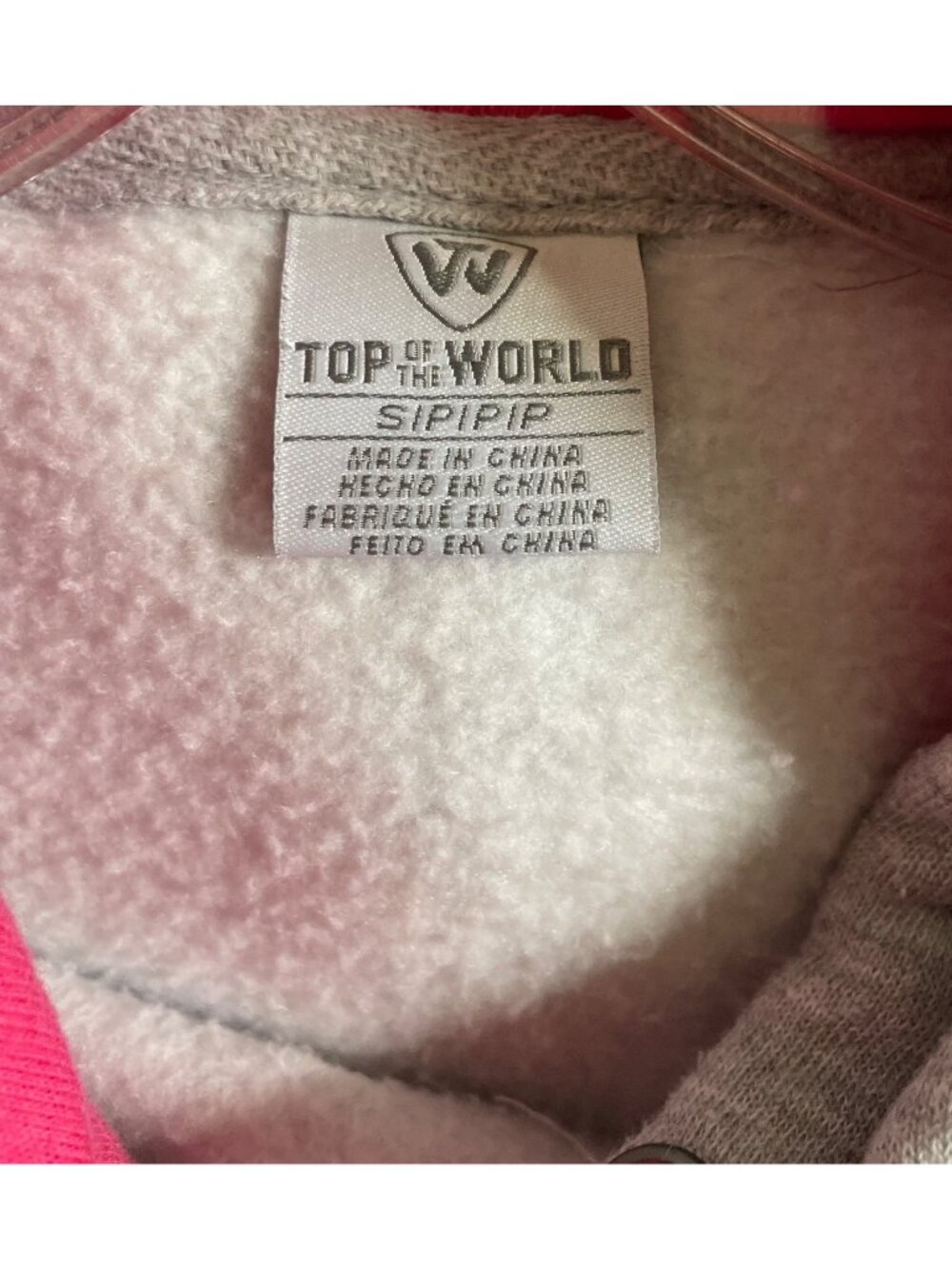 Air Force Gray Hoodie With Pink Stripes & Logo Fleece Lined Womens Size Small - Picture 5 of 7